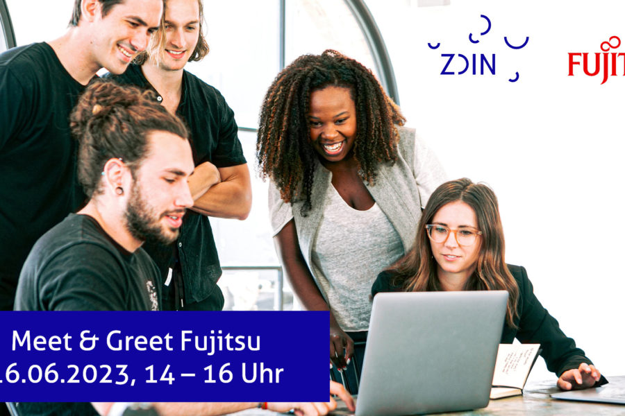 Visual Meet&Greet Fujitsu mit Logos und Text